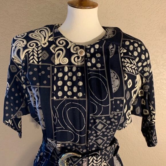 Vintage Tribal Print Geometric Dress Belt M - Picture 7 of 16